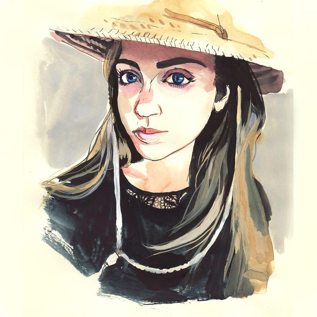 jkroik's tweet image. Lovely Hannah! My 29th community portrait #illustration #communityPortrait #painting #art #portrait