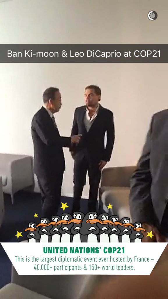 UN's tweet photo. On @Snapchat? Check out the "united-nations" story &amp; special filters live from #COP21 in Paris for #ActionDay! https://t.co/JQjQRqE9er