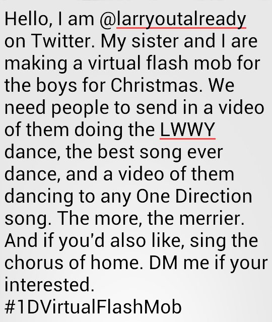 larryoutalready's tweet photo. SPREAD THIS AROUND.
#1DVirtualFlashMob https://t.co/1Qto8PMCud