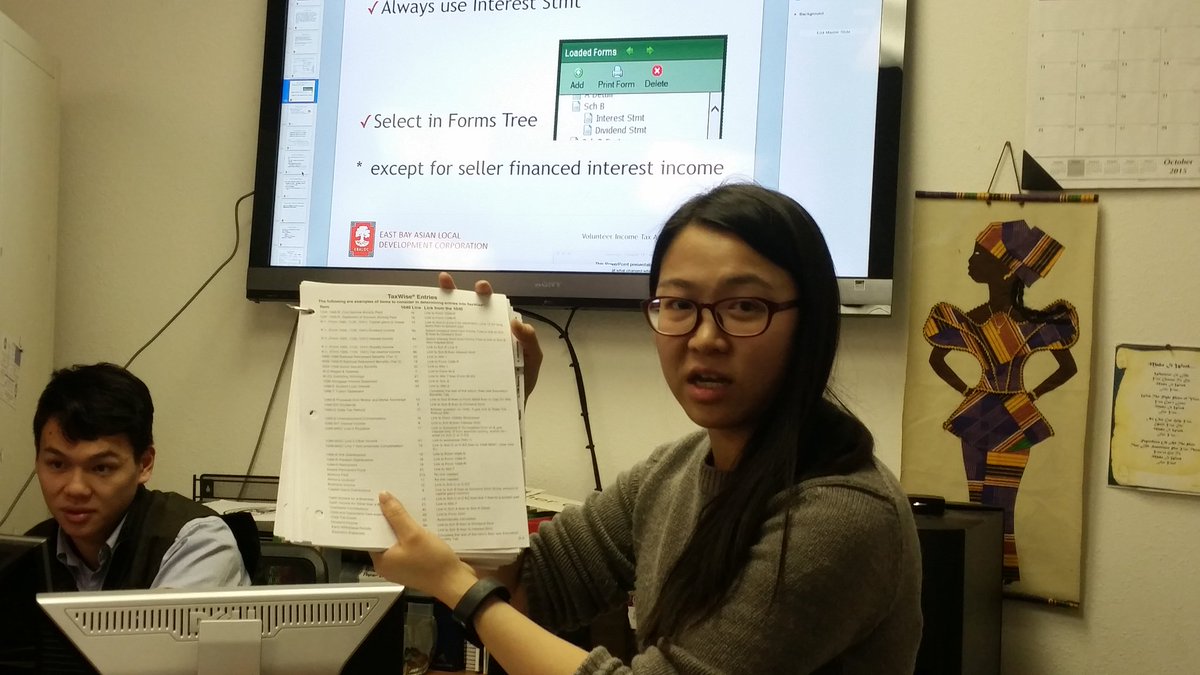 EBALDC's tweet photo. .@LILYEBALDC guiding #ebaldcvolunteers through Sch B. #VITA training day 1. https://t.co/IJJRYGmw0K