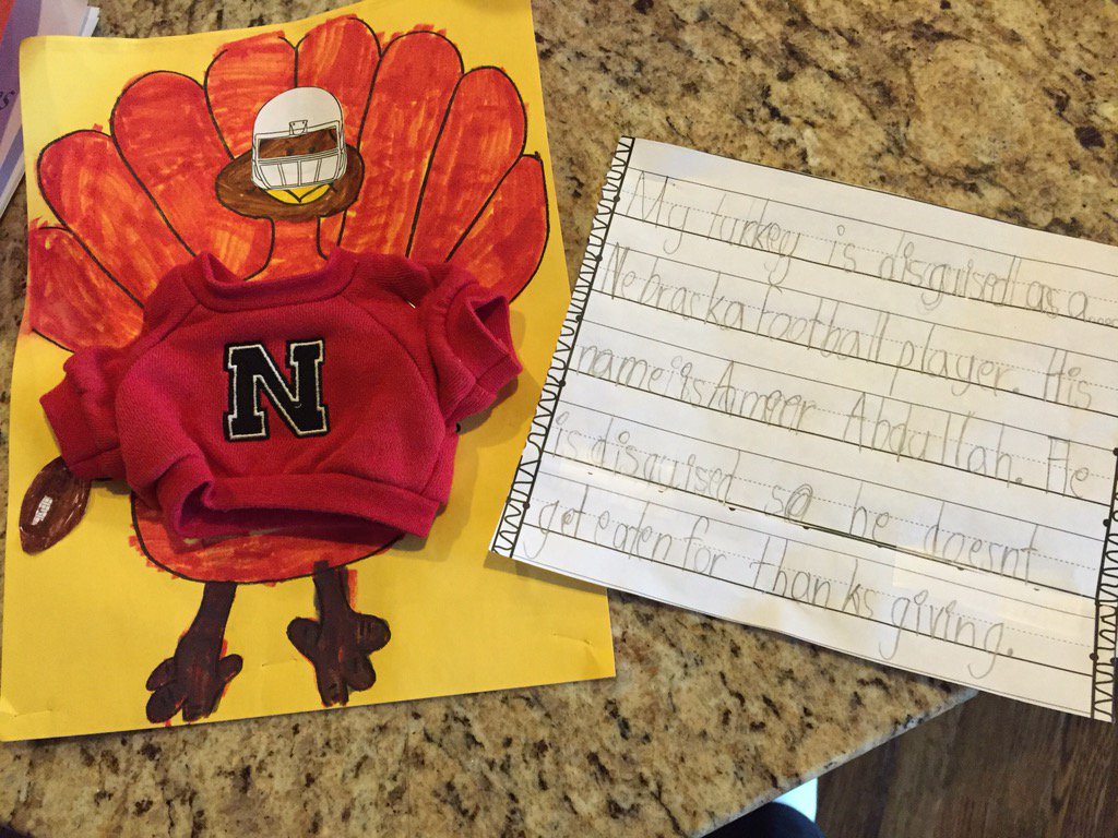 LauraEickman's tweet photo. Once a @Huskers, always a Husker. My 6 yr-old loves @Ameerguapo &amp; now a @Lions fan too. #whatyoufindintheirbackpacks https://t.co/BqviG3RLPI