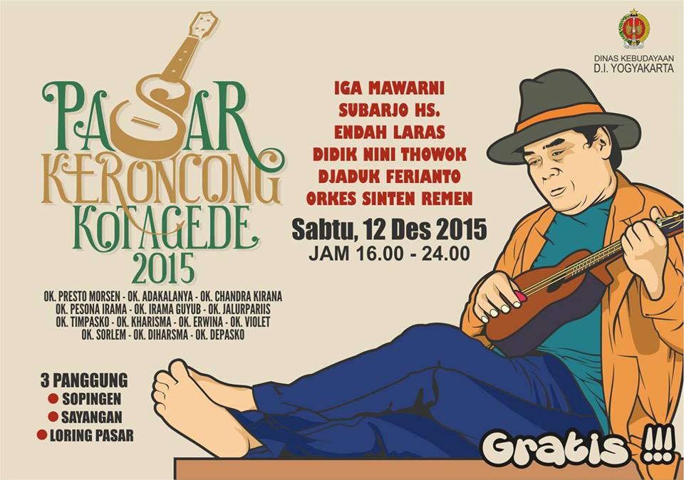 Pasar Keroncong Kotagede 2015, 12/12/2015 mulai Jam 16:00 WIB di seputaran pasar Kotagede, Gratis <a href="/infosenijogja/">Akun Terkunci</a>
