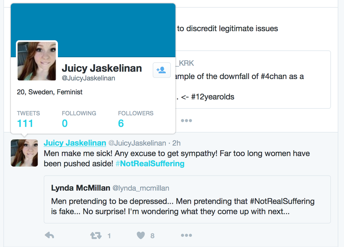 miajankowicz's tweet photo. 'I'm a feminist! I'm going to say dumb shit that we real feminists definitely often say!' #NotRealSuffering https://t.co/wKvmzqe5n7