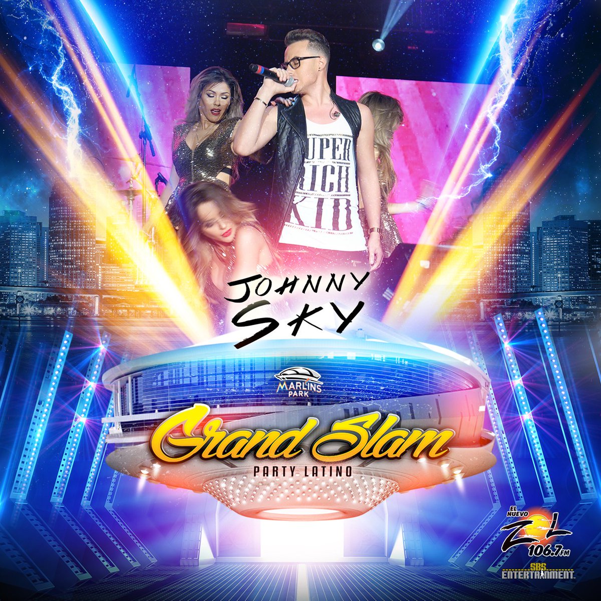 grandslamparty's tweet photo. La tarima es de @JohnnySkyMusic . ¡A bailar bachata Miami! #GSPartyLatino https://t.co/ZGd8152nyU
