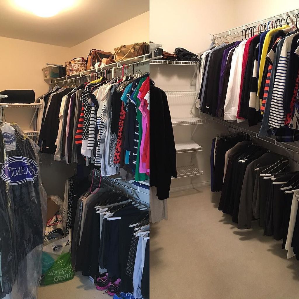 Before and after closet clean out. I feel lighter. #lessstuffmorelife ift.tt/1XKTCgq