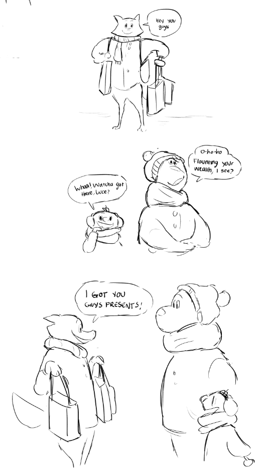 i turned around to @cachavaa and she was also drawing a wintery film character instead of working on film 