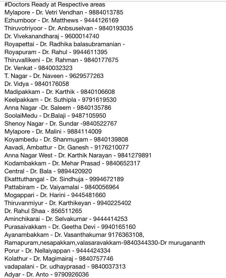 _ShwetaMohan_'s tweet photo. #ChennaiMicro #ChennaiRainsHelp #DoctorsList https://t.co/1caRMlarzm