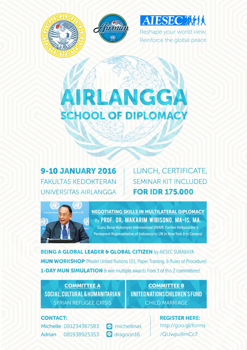 WE'RE OPEN REGISTRATION FOR AIRLANGGA SCHOOL OF DIPLOMACY 2016! ;) wordpress.com/post/airlangga…
