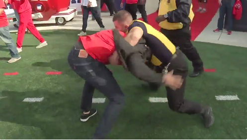 espn's tweet photo. Houston reviews security incidents as videos show guards punching, tackling students. WATCH: https://t.co/pUYj7wtQ0I https://t.co/MQb56n11OH