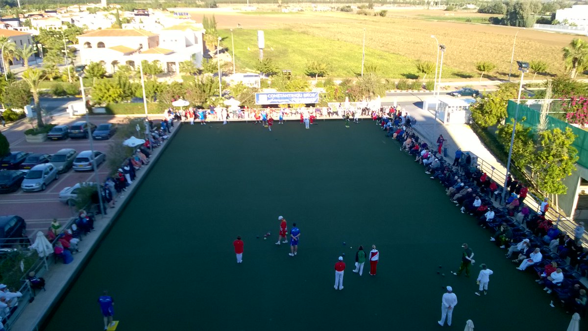 LIVEBOWLS's tweet photo. View from our commentary position at the Atlantic Championships in Paphos. Live streaming back at 8.30am Monday https://t.co/sz0RiYSWtf