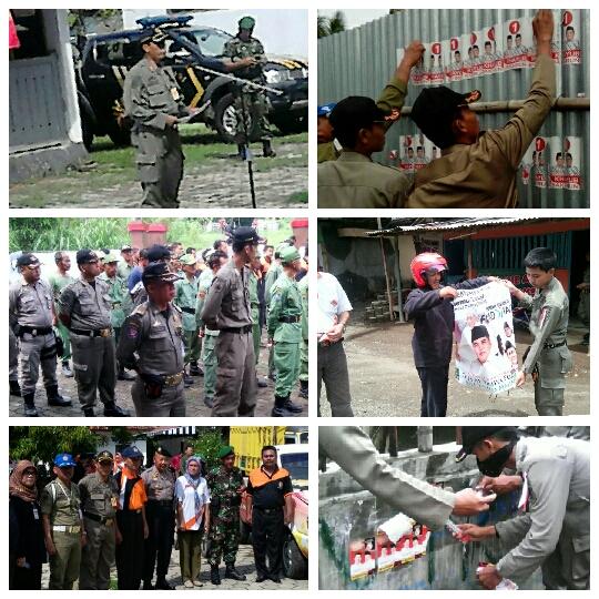 Apel kesiapan dan pelaksanaan pembersihan apk paslon pilkada kab kbm minggu 6 des 2015. Satpol pp.kpu dan panwas.