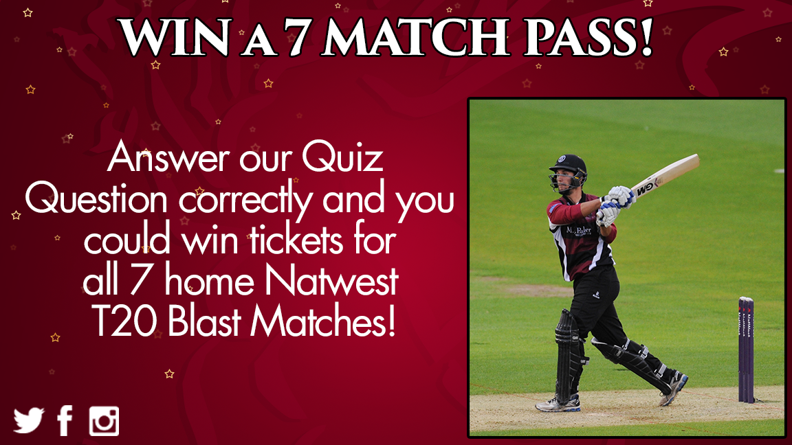#SCCCadvent Day 6: WIN A T20 7 MATCH PASS! 

RT and answer our quiz question to win! 

--->> somer.st/WINa7MatchPass