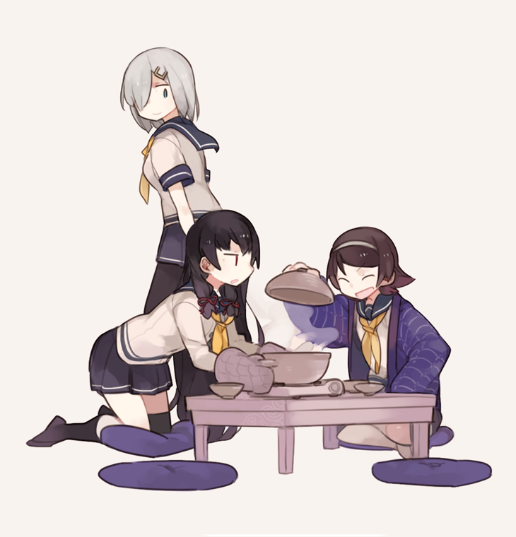 磯風(艦これ) ,浦風(艦これ) 「お鍋と十七駆。 」|グライダーのイラスト
