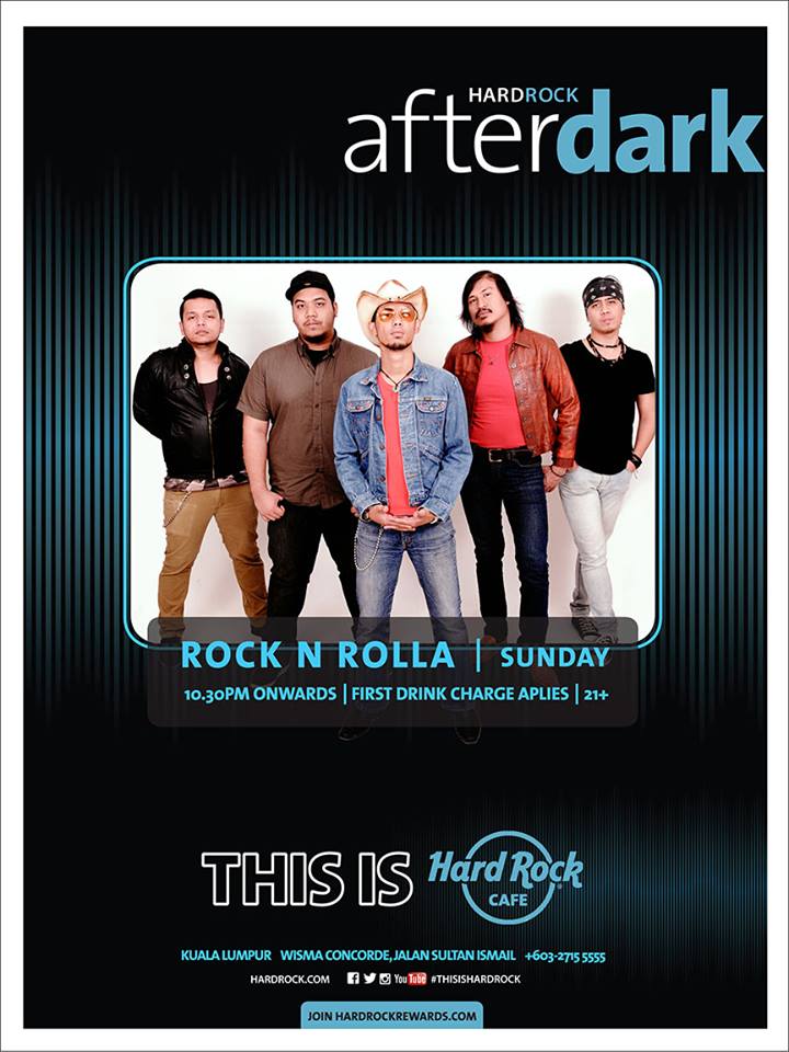 hardrockcafekl's tweet photo. Check out our Sunday Band for the month of December - Rock N Rolla. #SundayBand #liveband #ThisIsHardRock https://t.co/S2oT5CnnXF