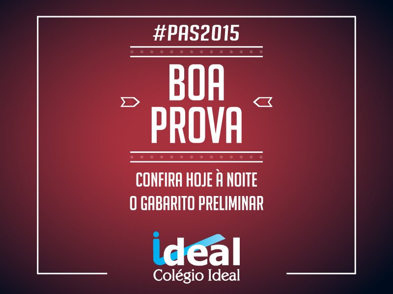 idealbsb's tweet photo. Boa prova!!! Não deixem de conferir o gabarito hoje à noite! #pas #pas2015 #unb #1etapa #idealbsb https://t.co/HEM4k857ZP