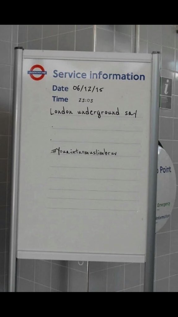 #YouAintNoMuslimBruv #lovelondon well done <a href="/TfL/">TfL</a>