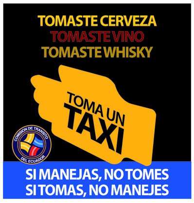 Comision De Transito A Twitteren Tomaste Vino Whisky Cerveza Entonces Te Falta Tomar Algo Un Taxi Si Bebes No Manejes Seguridadvial Cte T Co Bsys4woziw