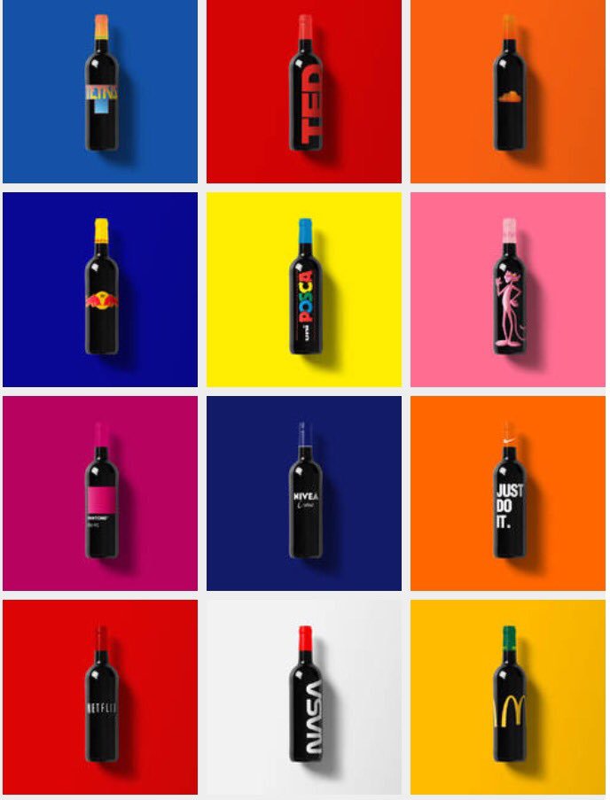 Si las marcas fueran botellas de vino, serían así fubiz.net/en/2015/12/04/… Visto en <a href="/alawine/">alawine</a> vía <a href="/fubiz/">Fubiz</a> #Marketing