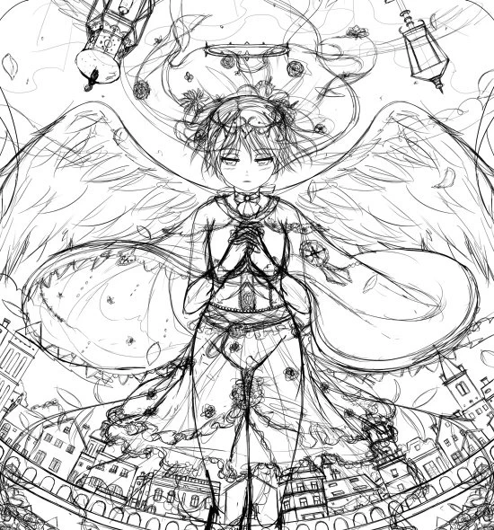 下描き。 
