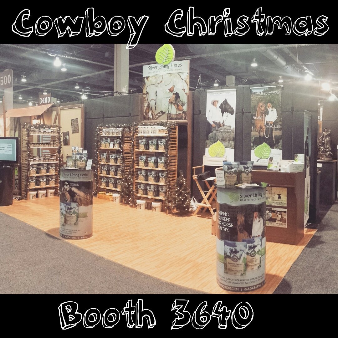 SLherbs's tweet image. Come on by and see us! #SilverLiningHerbs #WNFR15 #CowboyChristmasBooth3640