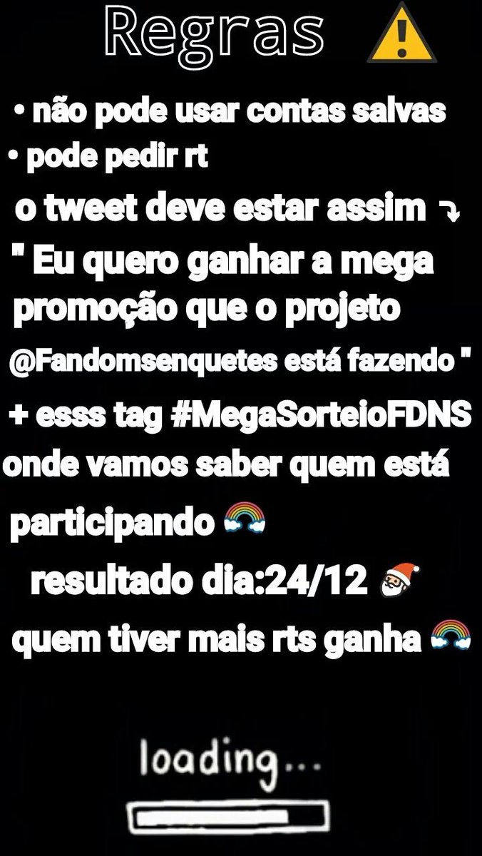 Leh_Limm's tweet photo. "Eu quero ganhar a mega promoção que o projeto @Fandomsenquetes está fazendo"
#MegaSorteioFDNS https://t.co/pqlS0hARih