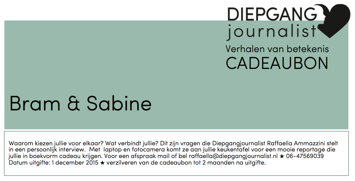 #origineel #trouwcadeau? Geef interview &amp; fotoshoot cadeau, resultaat een persoonlijk album bit.ly/1T3moCQ