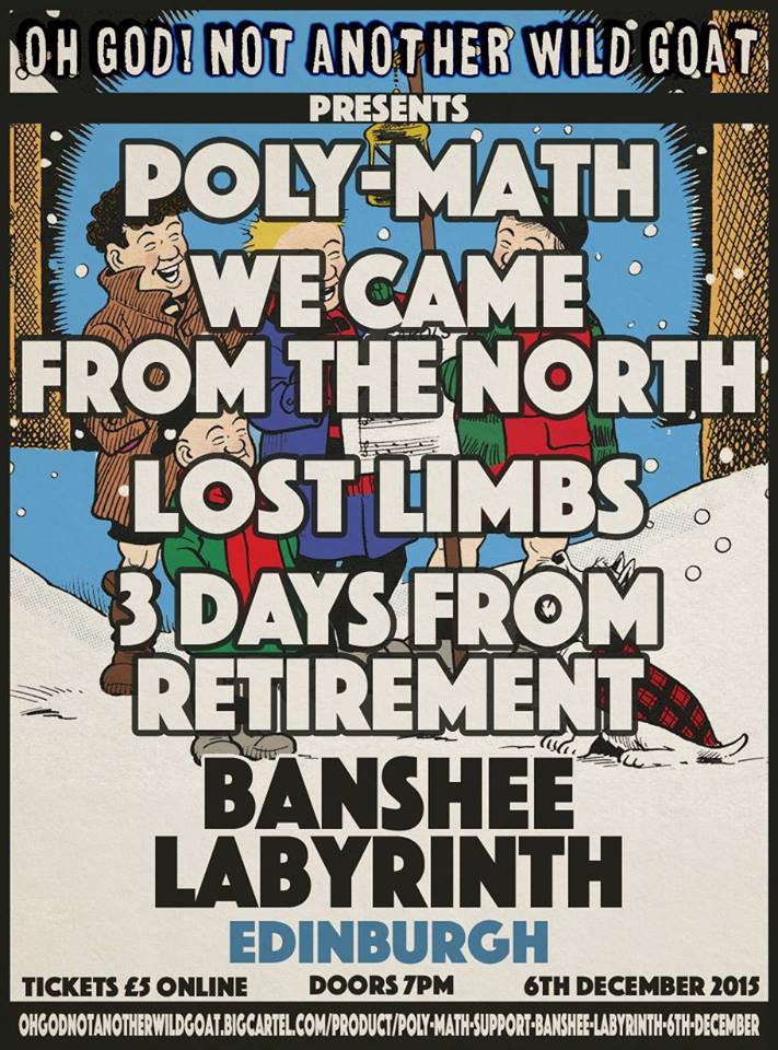 Tonight! Banshee Labyrinth, #Edinburgh 7.30pm
facebook.com/events/1058304…
With <a href="/polymathrock/">Poly-Math</a> <a href="/WCFTNmusic/">WeCameFromTheNorth</a> &amp; Lost Limbs!