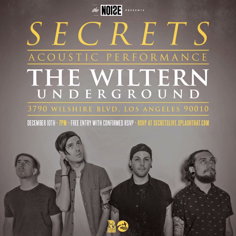 SunclockMusic's tweet photo. @SECRETSofficial acoustic show on Dec 10th | RSVP at https://t.co/W8EWLtPaqq | @riserecords | #MB2M https://t.co/MolgGxwIsn