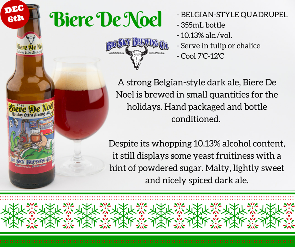 CraftBeerAdvent's tweet photo. The sixth #craftbeer is here! Biere De Noel from @bigskybrewing is #beer6 of the #CraftBeerAdventCalendar https://t.co/ZWYETO9WsE
