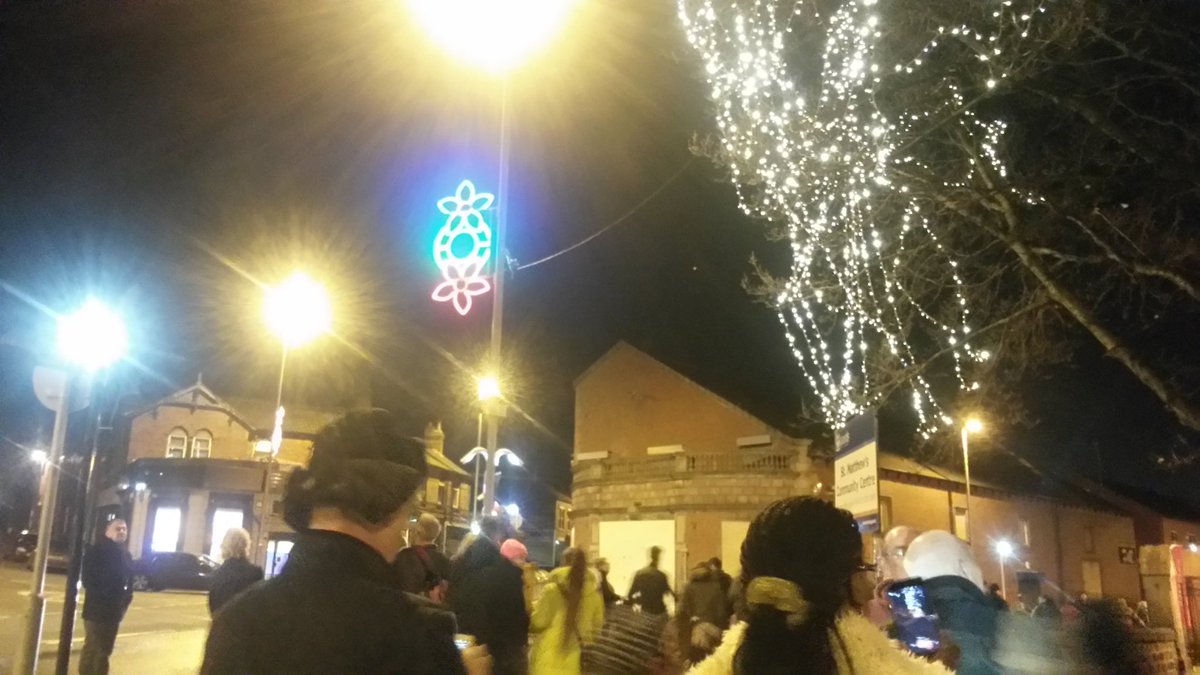 Lots of people for the Holbeck Xmas Lights and Carol concert at St Matthews in Holbeck
