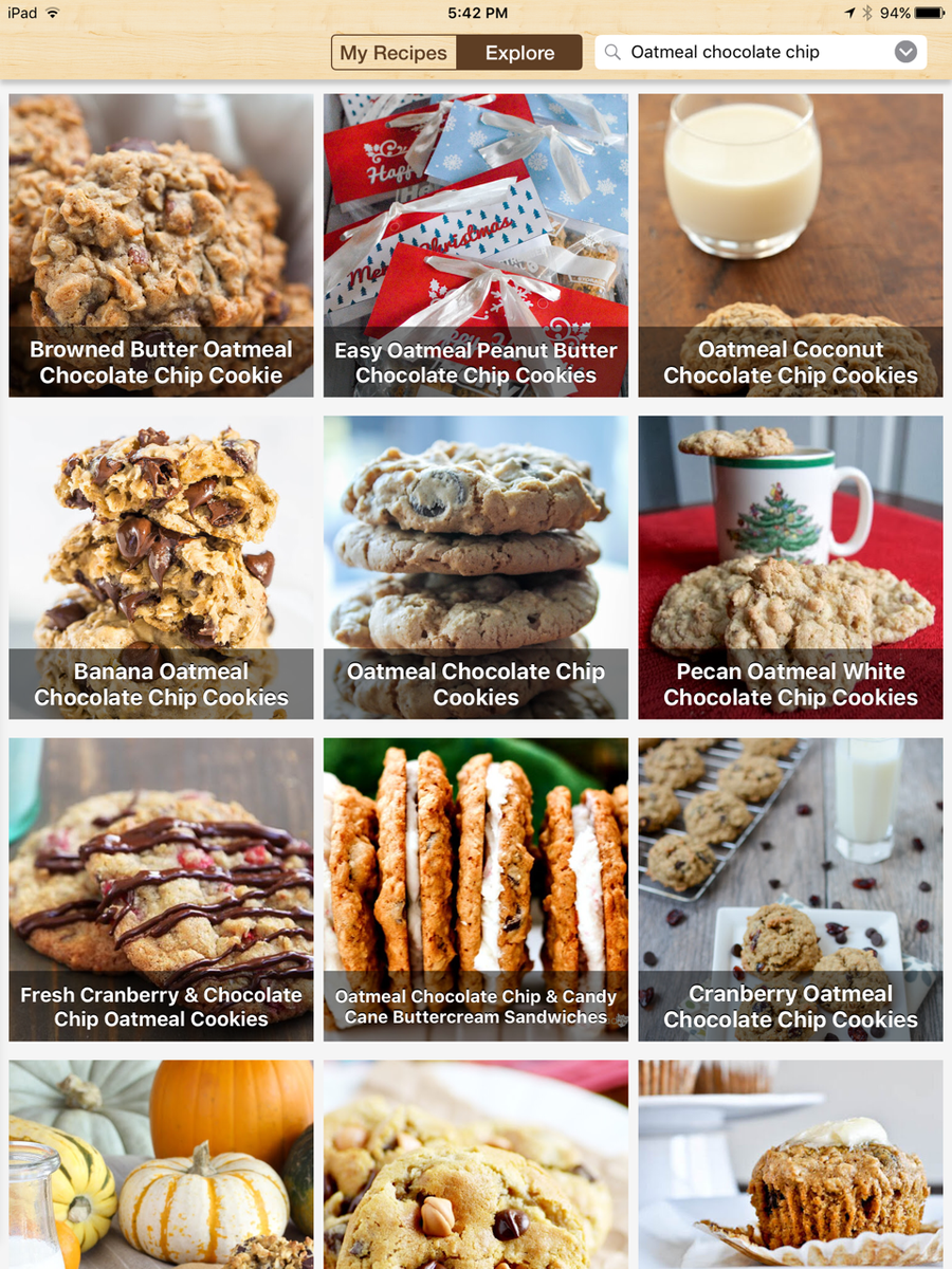 RecipePad's tweet image. I was in the mood for oatmeal chocolate chip cookies. So many great looking #recipes, so hard to decide.