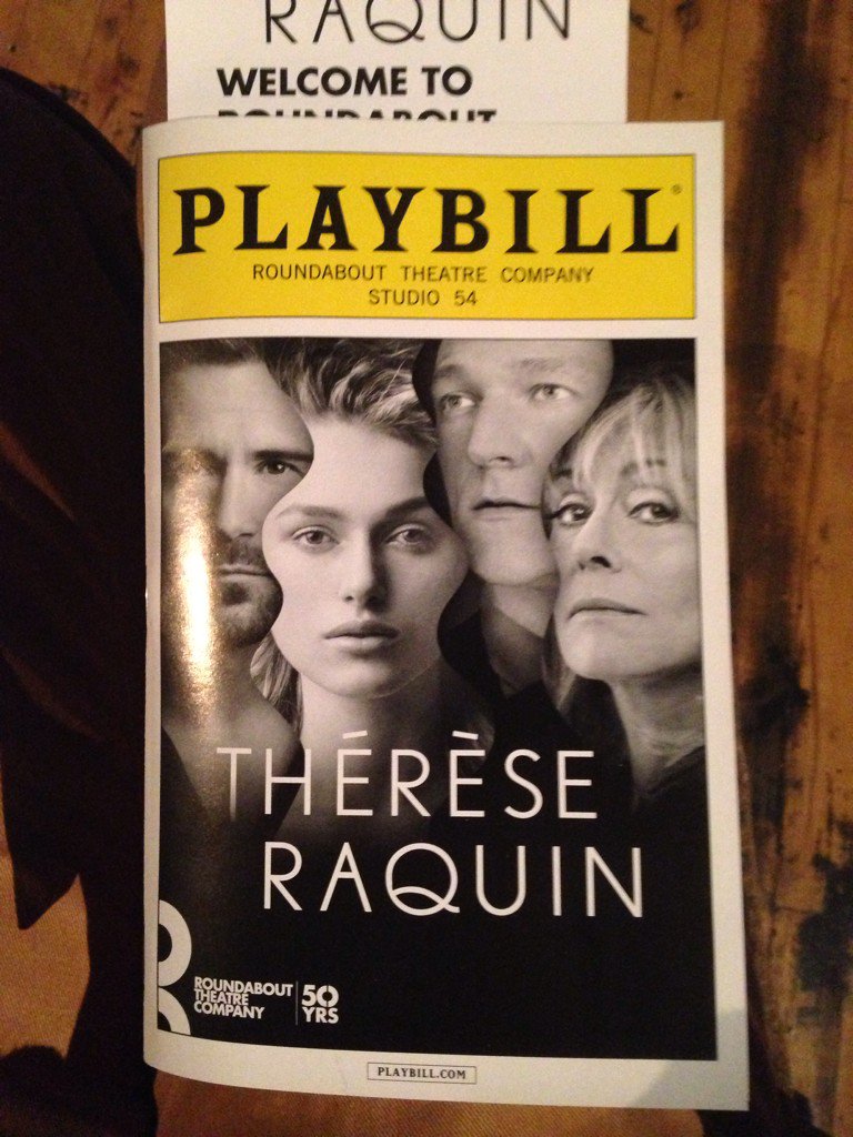 MZwyer's tweet photo. Let the drama continue for show #3 this weekend!  FRONT ROW at Therese Raquin!!! Love me some Judith 😍 https://t.co/NjWymSTmO5
