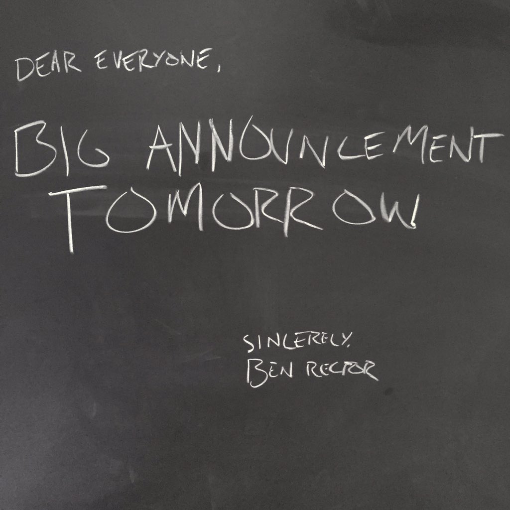 benrector's tweet photo. Mark your calendars. Unless you feel like you'll just remember because it's tomorrow. https://t.co/53dwh3731q