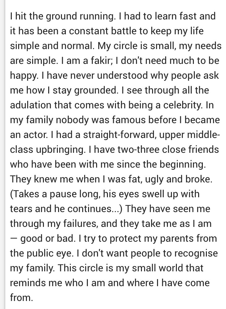 RanveeriansFC's tweet photo. My circle is small,my needs are simple. I am a fakir; I don't need much to be happy. (Ranveer on his 5 year journey) https://t.co/dw8sbVEufw