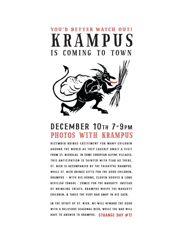 Strange_Fellows's tweet image. Krampus is coming.......@strange_fellows Dec 10th #krampus #keepitstrange #strangedays #beer