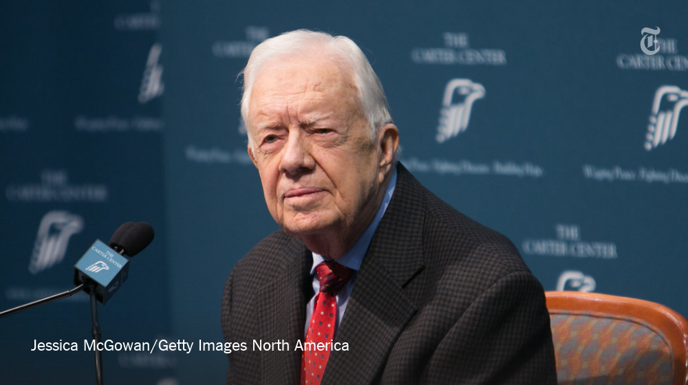 nytimes's tweet photo. Former President Jimmy Carter says he is free of cancer https://t.co/9IoH3ByrnN https://t.co/lVL5j824u3