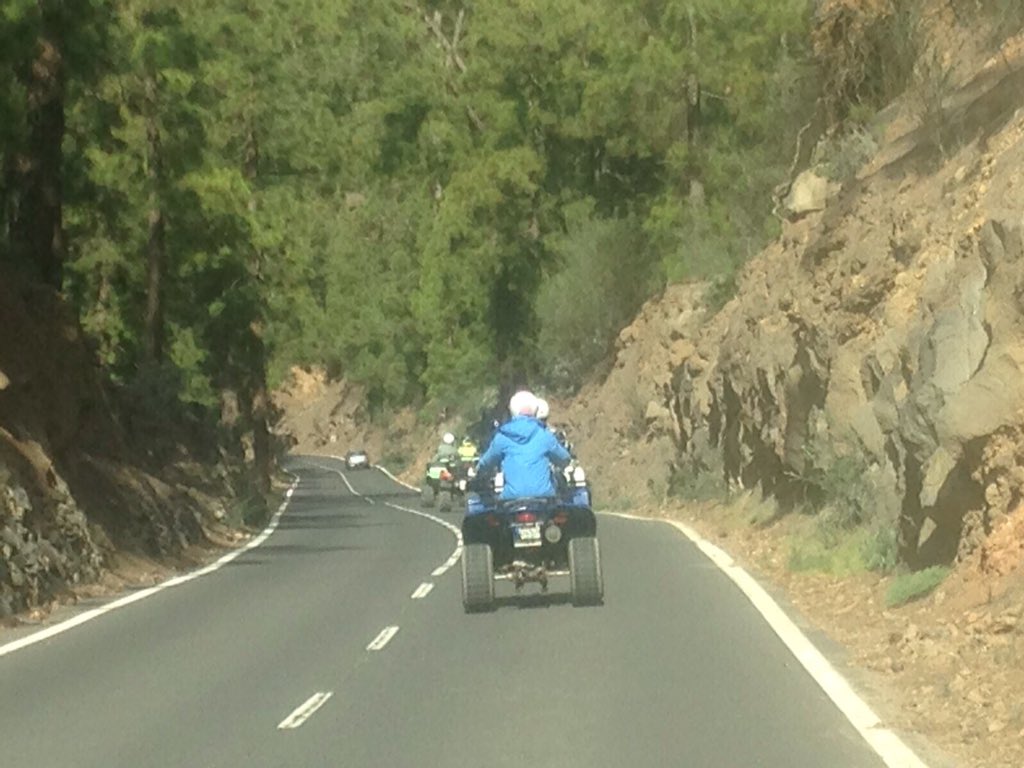 quadzillatnfe's tweet photo. We hit the forrest, were awed by the cyclists stamina &amp; felt the wind in our smiling faces #tenerife #quadbikes https://t.co/ehos4dQ2Pf