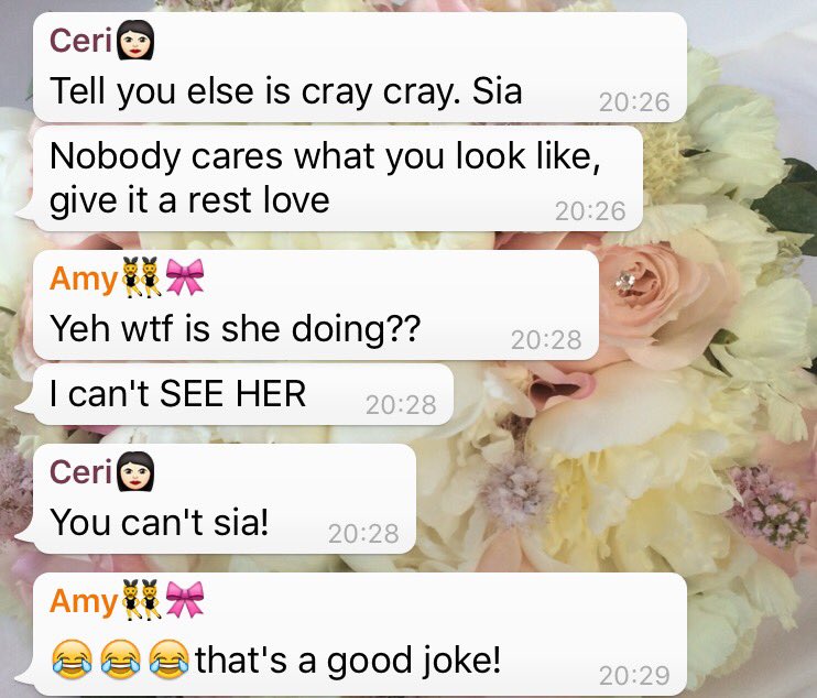 lwing's tweet photo. Cracking joke from @ceriwing #xfactor #sia #youcantseeher https://t.co/u7eigmieTb