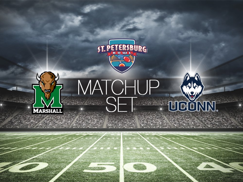 It's official! <a href="/American_Conf/">The American</a> <a href="/UConnHuskies/">UConn Huskies</a> vs <a href="/CUSAFB/">C-USA Football</a> <a href="/HerdFB/">Marshall Football</a> will battle for the <a href="/StPeteBowl/">Pete Bowl</a> trophy! #stpetebowl