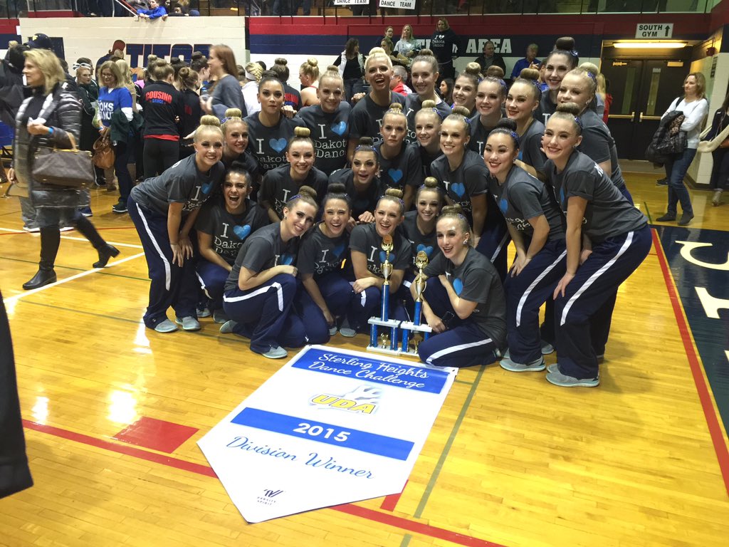 1st place in Pom &amp; 2nd in jazz 💚🏆💙👊🏼 #dvd #uda #UDASterlingChallenge #dakotadance