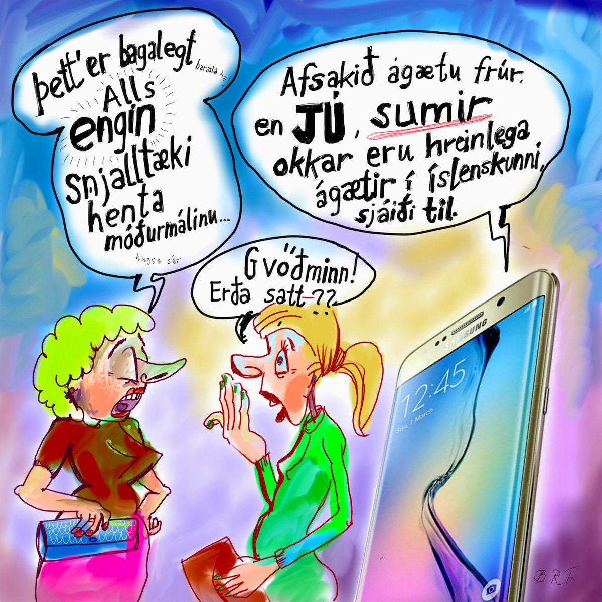 Hvetur til upplýstrar umræðu og minnir á að nú þegar eru til símar sem skilja íslensku. bit.ly/skilurMig