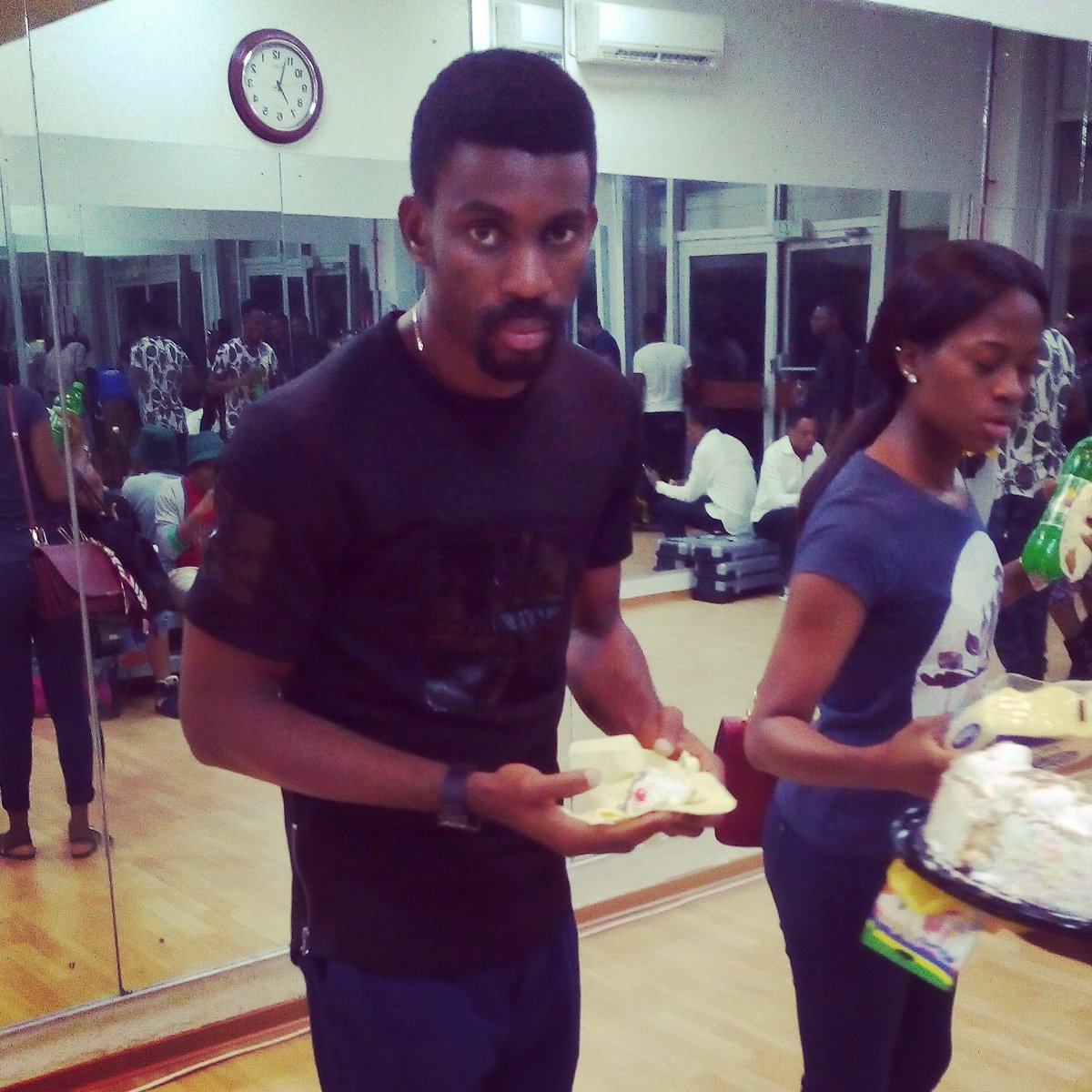 TRUDANCEART's tweet photo. CEO @Cypherfit #WildBuck Mr Johnson having his own share of cake. Celebrating Dance & Positive Impacts #TDA@5 https://t.co/0XYNhvLzCx