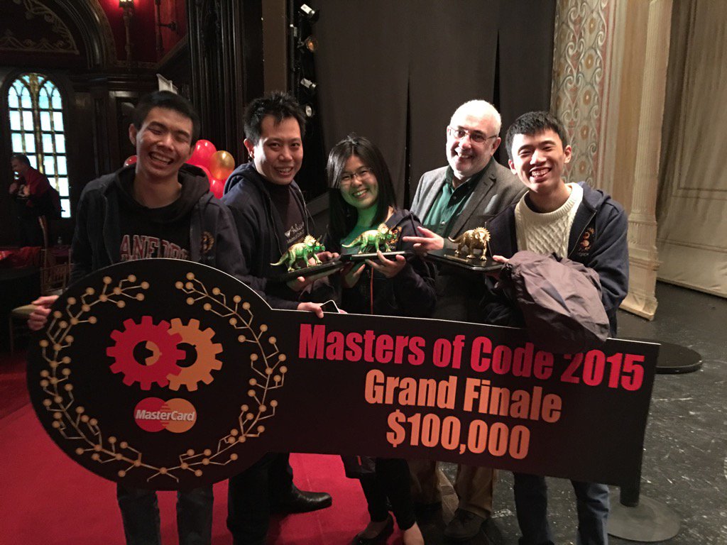 dgwbirch's tweet image. #MastersOfCode with the winners, MaidSafe