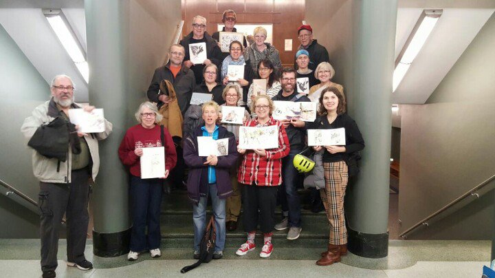 MetroSketchers's tweet image. December 6, 2015 - MetroSketchers at the Bell Museum of Natural History