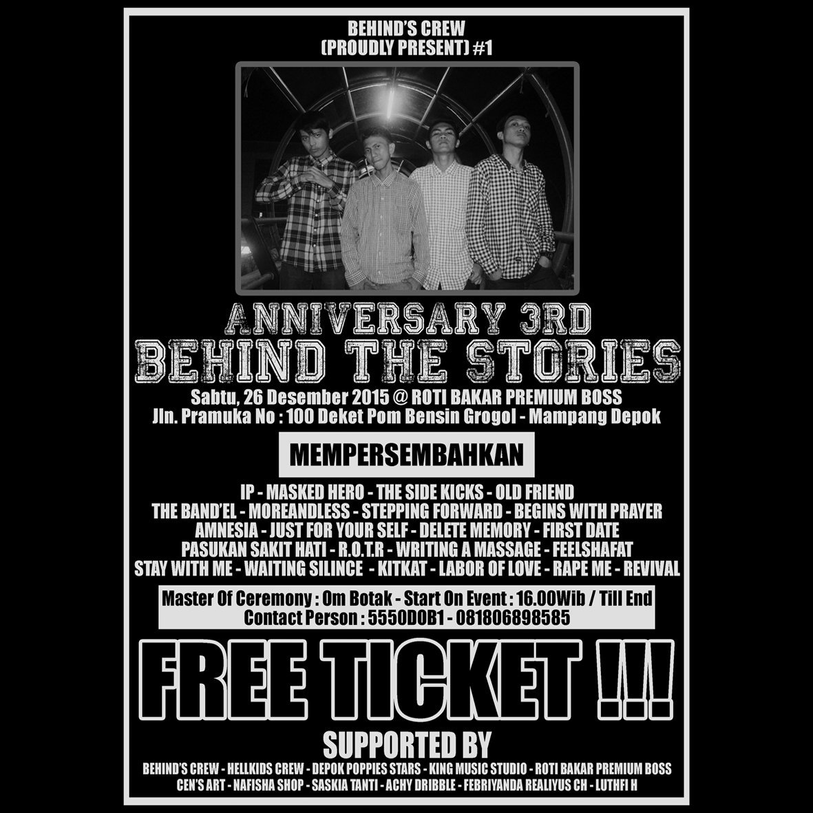 Behind The Stories (@behindts_) on Twitter photo 26 desember : <a href="/inspirationpunk/">inspirationpunk</a> <a href="/maskedhero_rawk/">MASKED HERO</a> <a href="/BANDELBAND/">THE BAND'EL</a> <a href="/MoreAndLess_/">MOREANDLESS</a> @PSHband <a href="/DeleteMemory10/">DELETE MEMORY</a> <a href="/BWP_official/">Begins With Prayer</a> 26 desember : <a href="/inspirationpunk/">inspirationpunk</a> <a href="/maskedhero_rawk/">MASKED HERO</a> <a href="/BANDELBAND/">THE BAND'EL</a> <a href="/MoreAndLess_/">MOREANDLESS</a> @PSHband <a href="/DeleteMemory10/">DELETE MEMORY</a> <a href="/BWP_official/">Begins With Prayer</a>