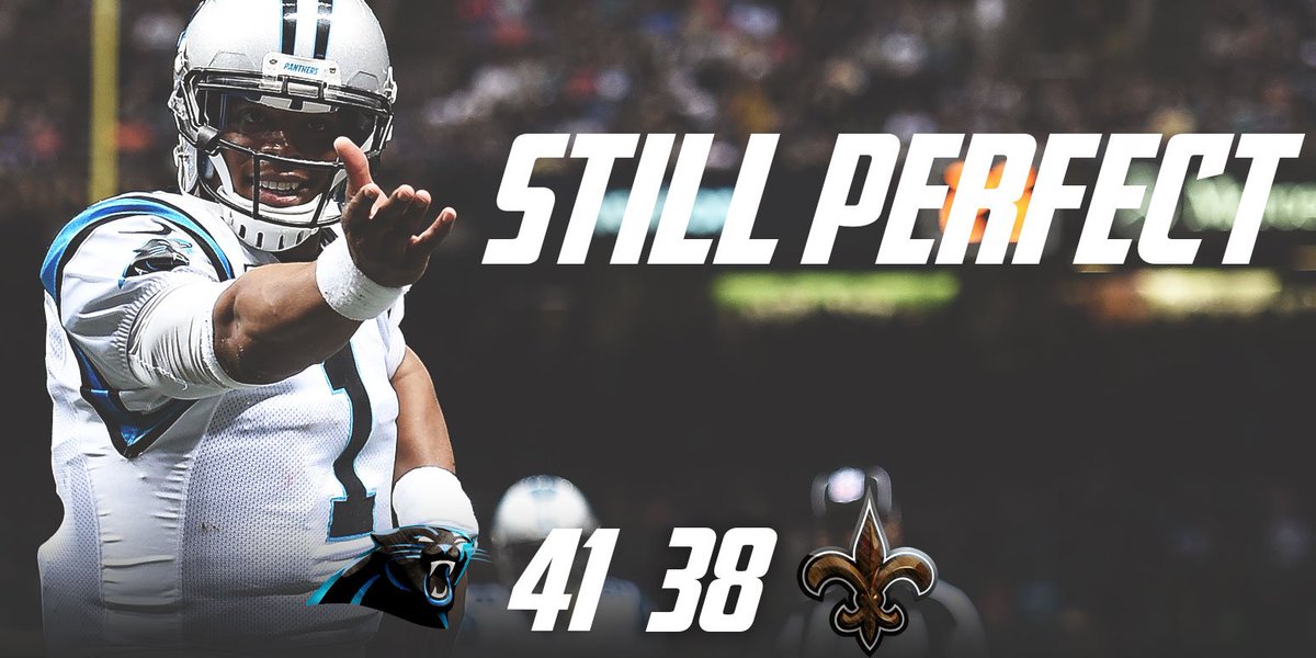 SNFonNBC's tweet photo. The @Panthers continue their undefeated season with a close win against the Saints. https://t.co/9QGJYpCWDc