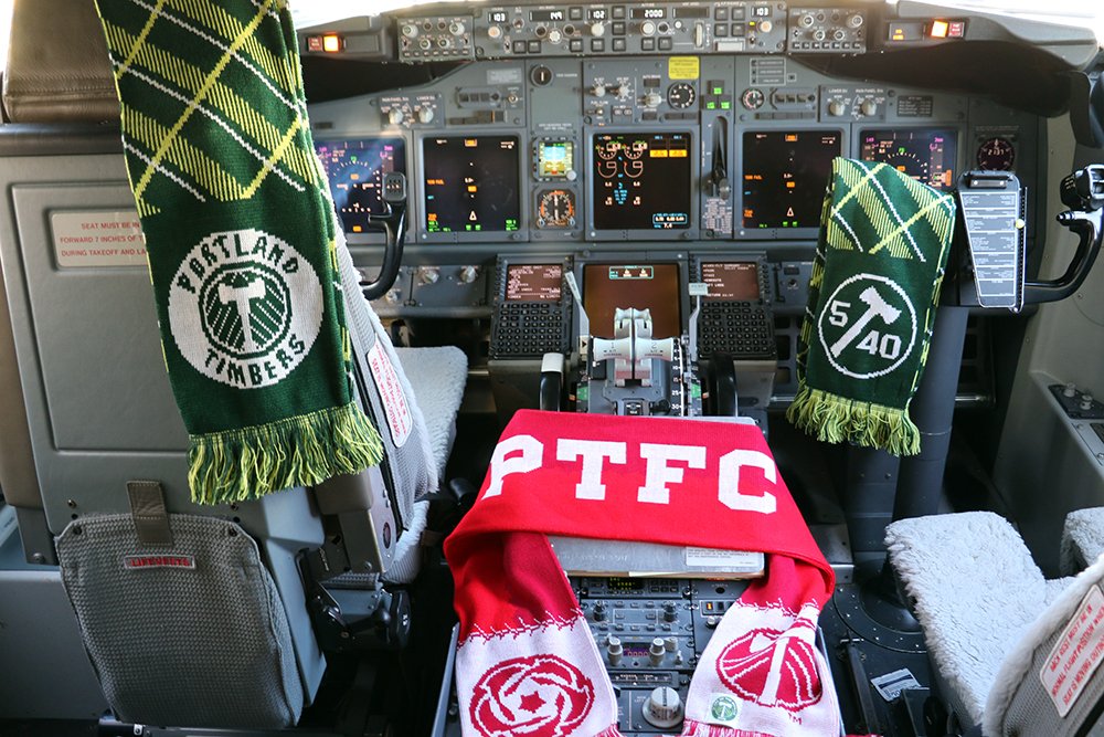 AlaskaAir's tweet photo. What a great season for the @TimbersFC. We look forward to bringing you home as #MLSCup champs. #OnwardRoseCity https://t.co/AzsQagAQIH
