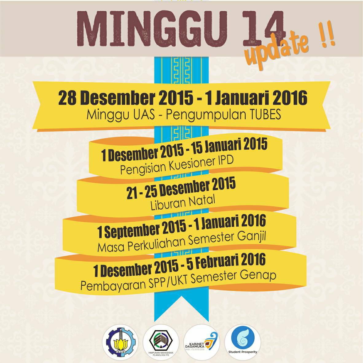 Selamat Hari Senin, Selamat Minggu 14! <a href="/ApisDorsata14/">PWK ITS 2014</a> <a href="/Osteon13/">PWK ITS 2013</a> <a href="/GarudaITS/">PWK ITS 2012</a>
#SemangatPositifHMPL
#ITSSurabaya