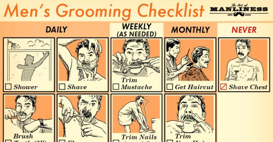 Handy Dandy Men's Grooming Checklist buff.ly/1LsbgZV