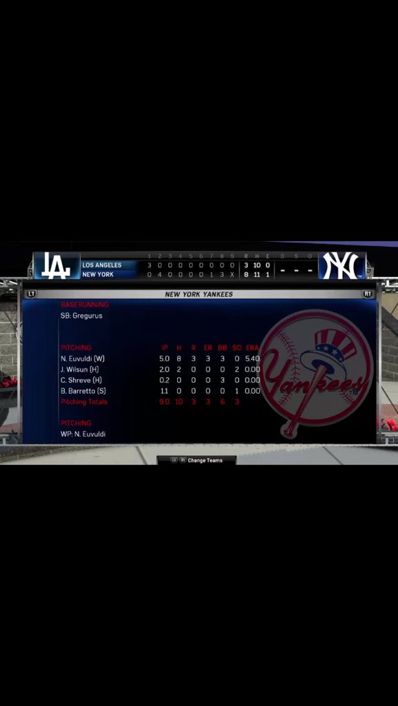 OfficiaITBL's tweet photo. BOX SCORES: YANKEES/DODGERS https://t.co/JskWJFVx8j